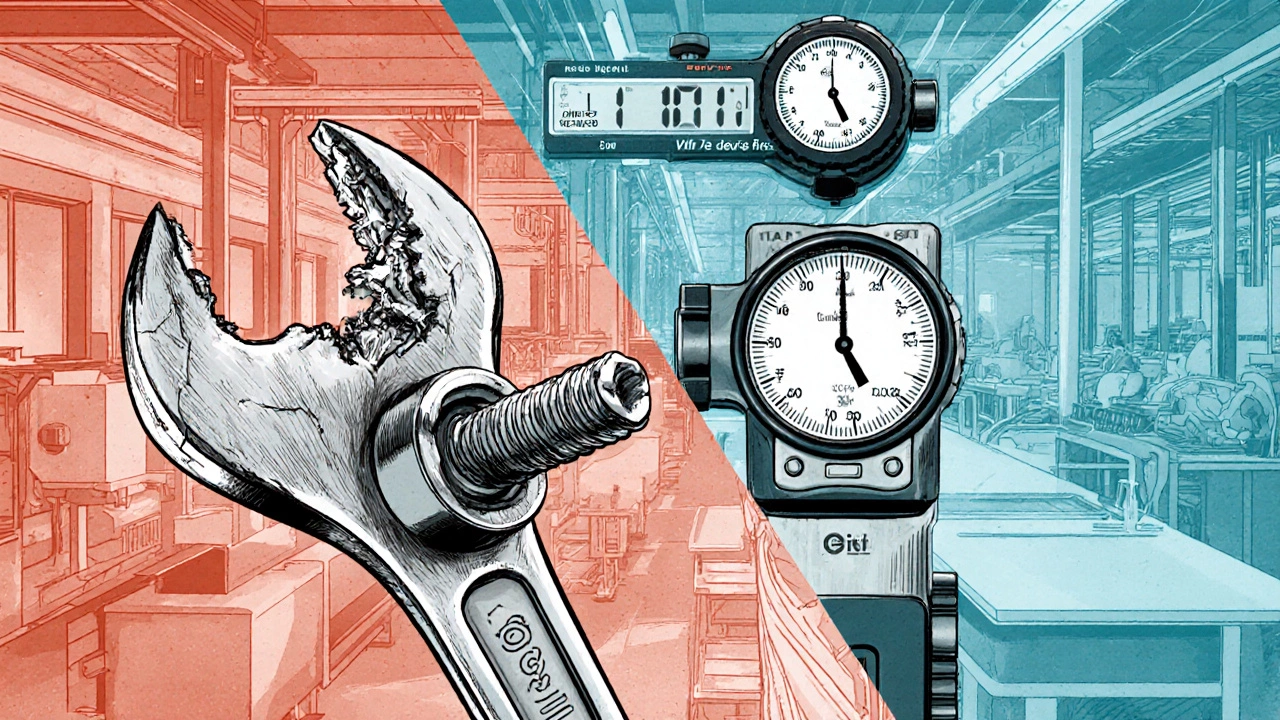 Сравнение дешёвого и профессионального гаечного ключа с маркировкой и состоянием инструмента.