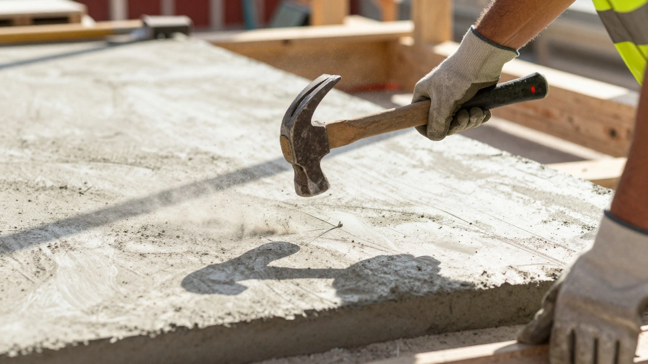 Проверка прочности отвердевшего бетона строительным молотком