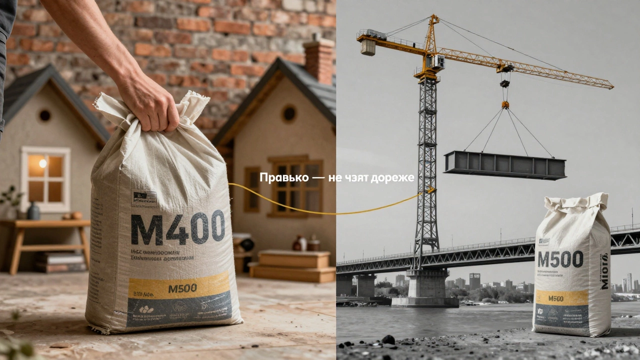 Сравнение: дом с М400 слева, мост с М500 справа — правильный выбор важнее мощности.