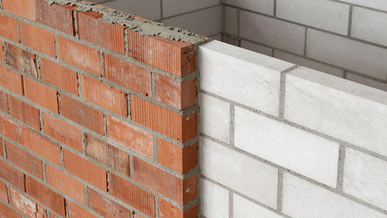 Сравнение кирпичной несущей стены и перегородки из газобетона
